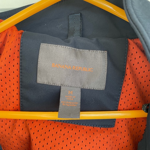 Banana Republic Wind Resistant Hooded Jacket Zip Up Navy - Picture 8 of 12